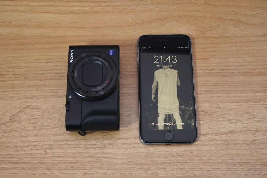 コンデジ（RX100III）とiPhone6sのサイズ比較